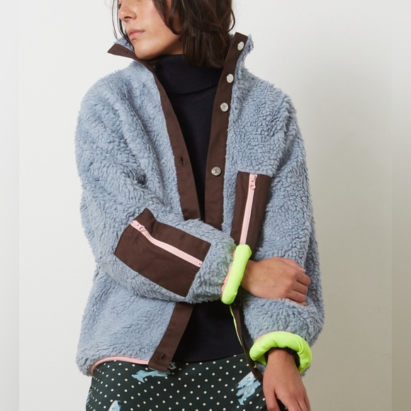 Sandy Liang Blue Fleece Jacket - Picture 2 of 16